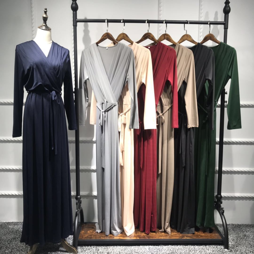 Solid Color Long Dress Modest