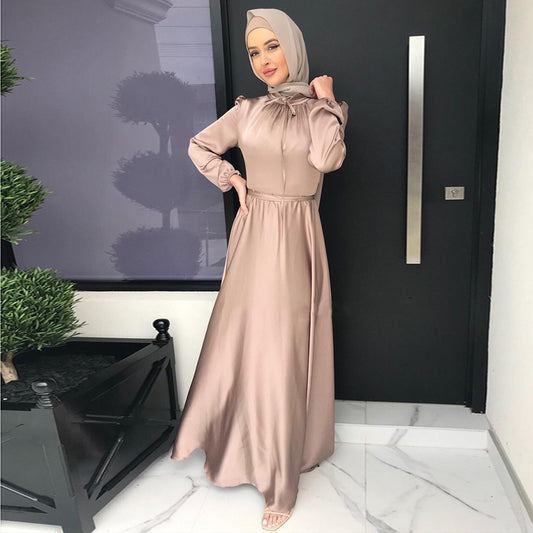 Arab Women's Solid Color Dress