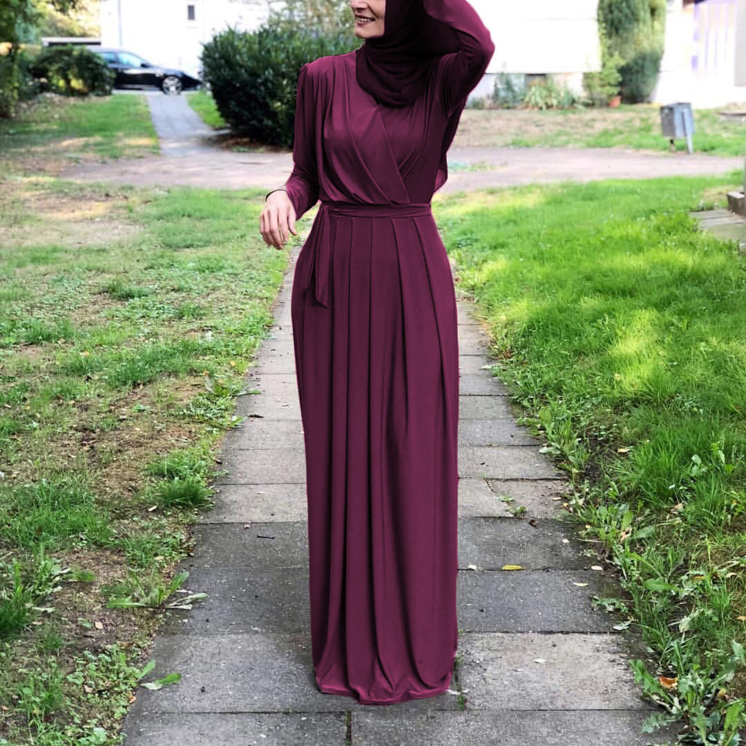 Solid Color Long Dress Modest