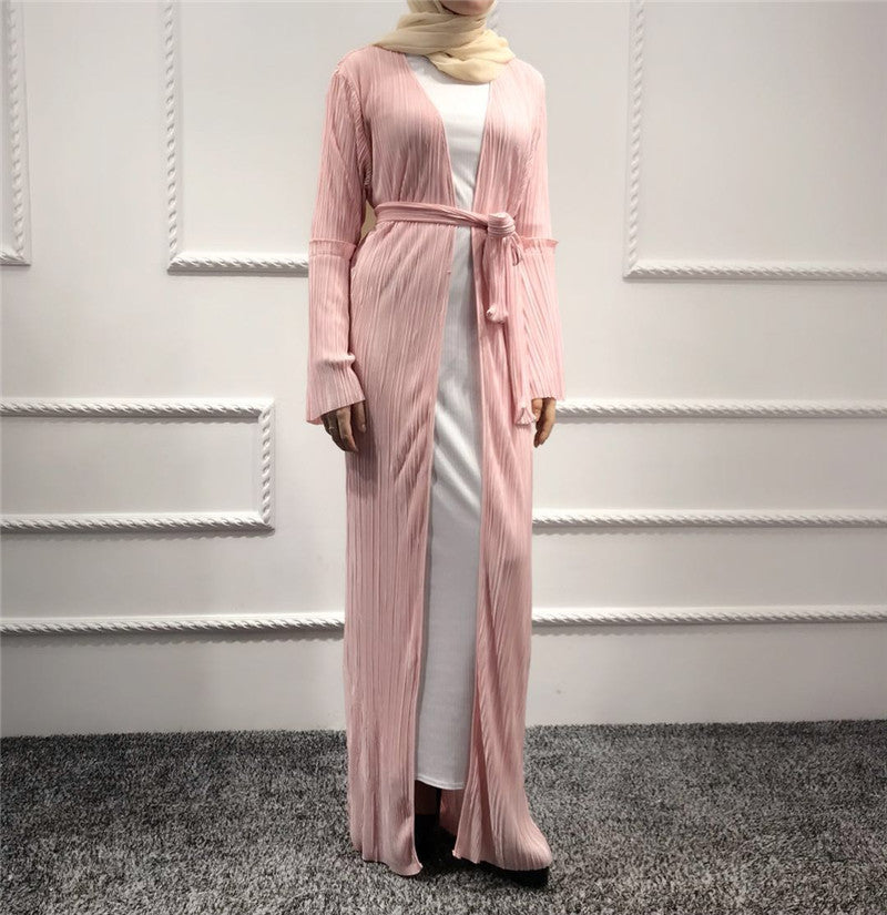 Muslim Pleated Abaya Ramadan Arab Islamic Clothing