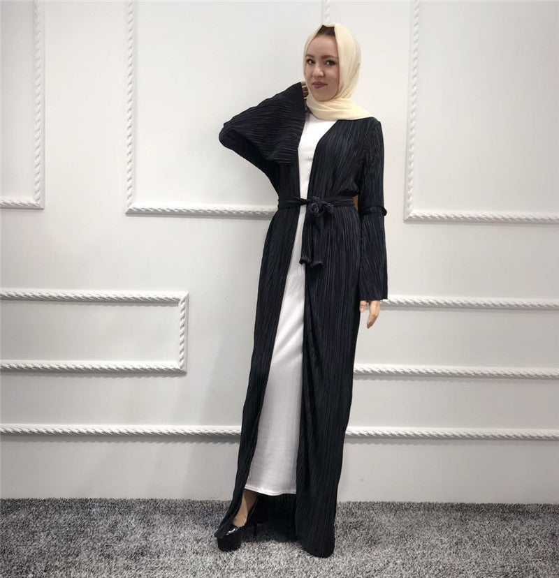 Muslim Pleated Abaya Ramadan Arab Islamic Clothing