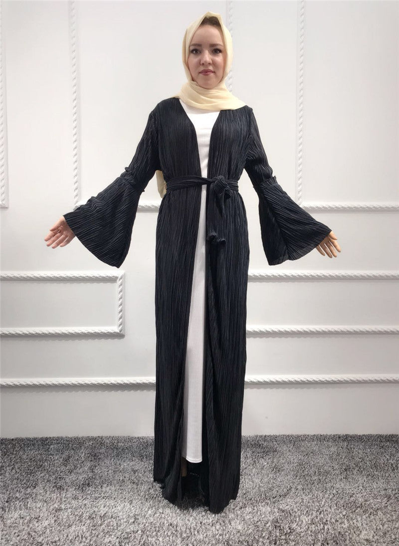 Muslim Pleated Abaya Ramadan Arab Islamic Clothing