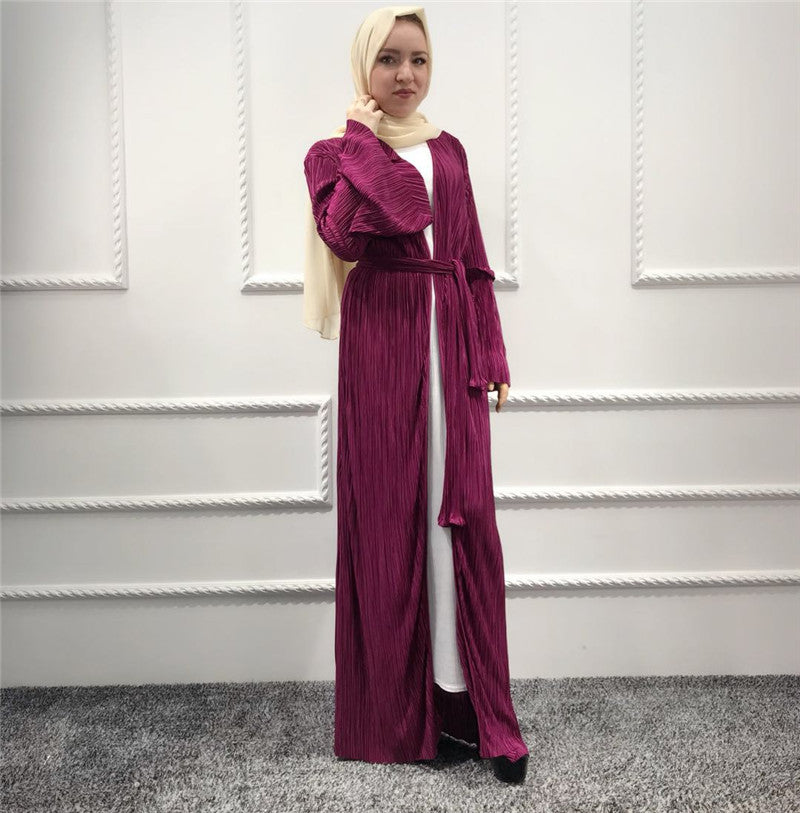 Muslim Pleated Abaya Ramadan Arab Islamic Clothing