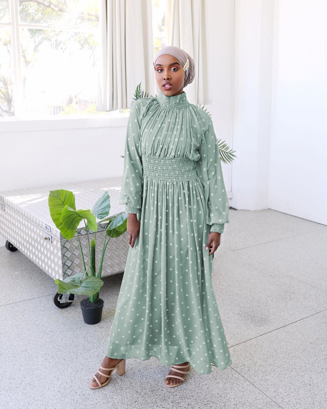 Women Muslim Dress Ramadan Knit Dress