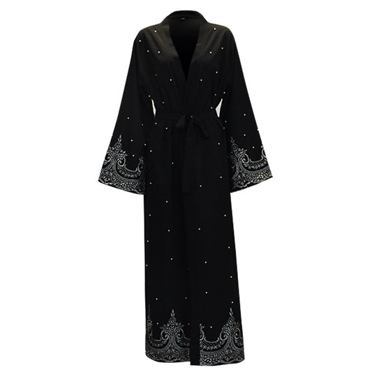 Long-sleeved Embroidered Beaded Robe