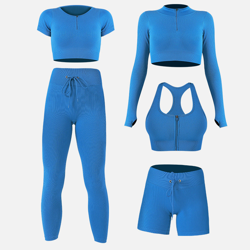 Long-sleeve Hip Lift Quick-drying Five-piece Set