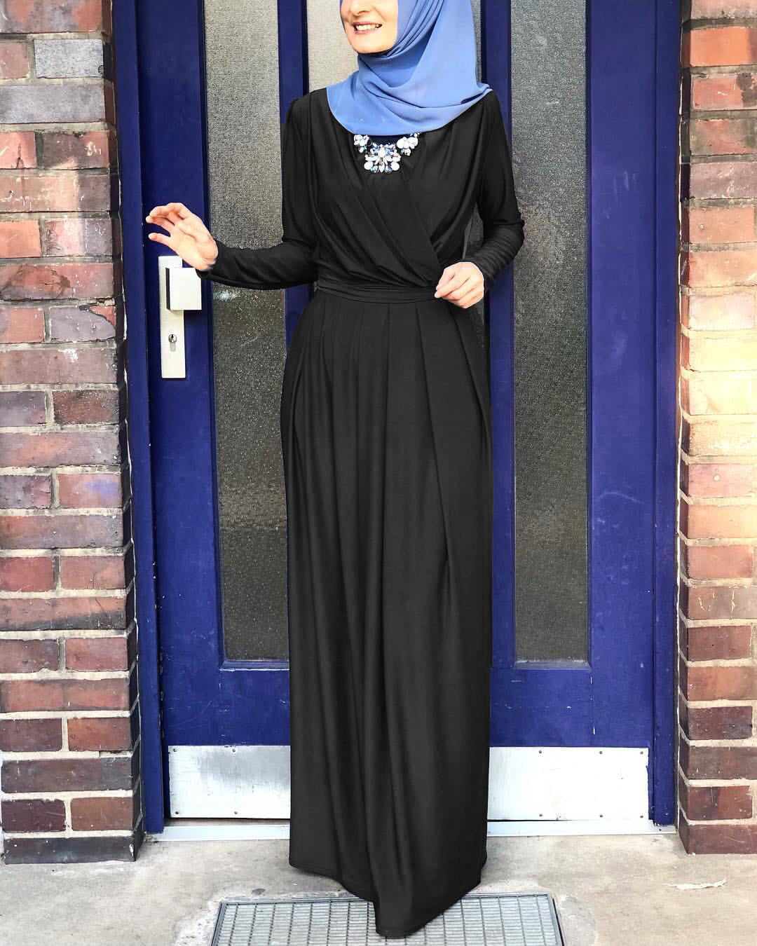 Solid Color Long Dress Modest