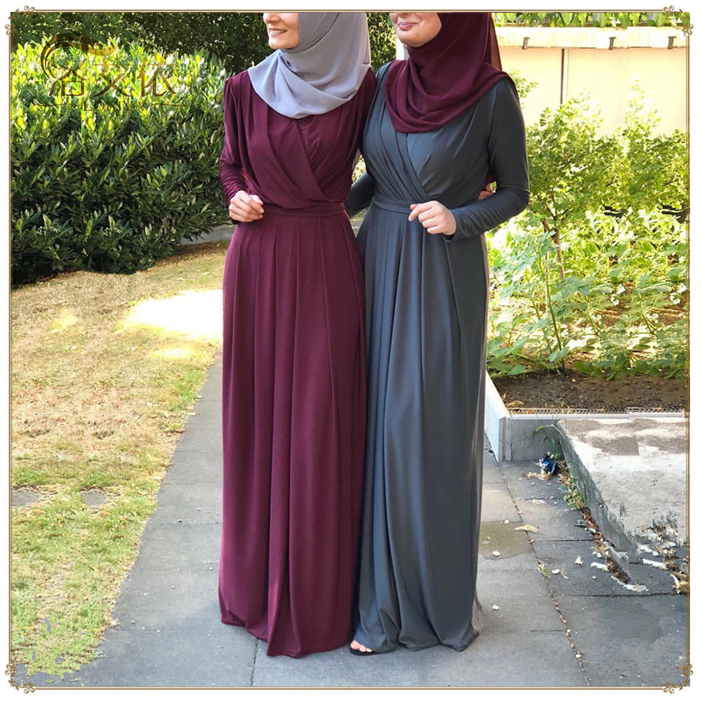 Solid Color Long Dress Modest