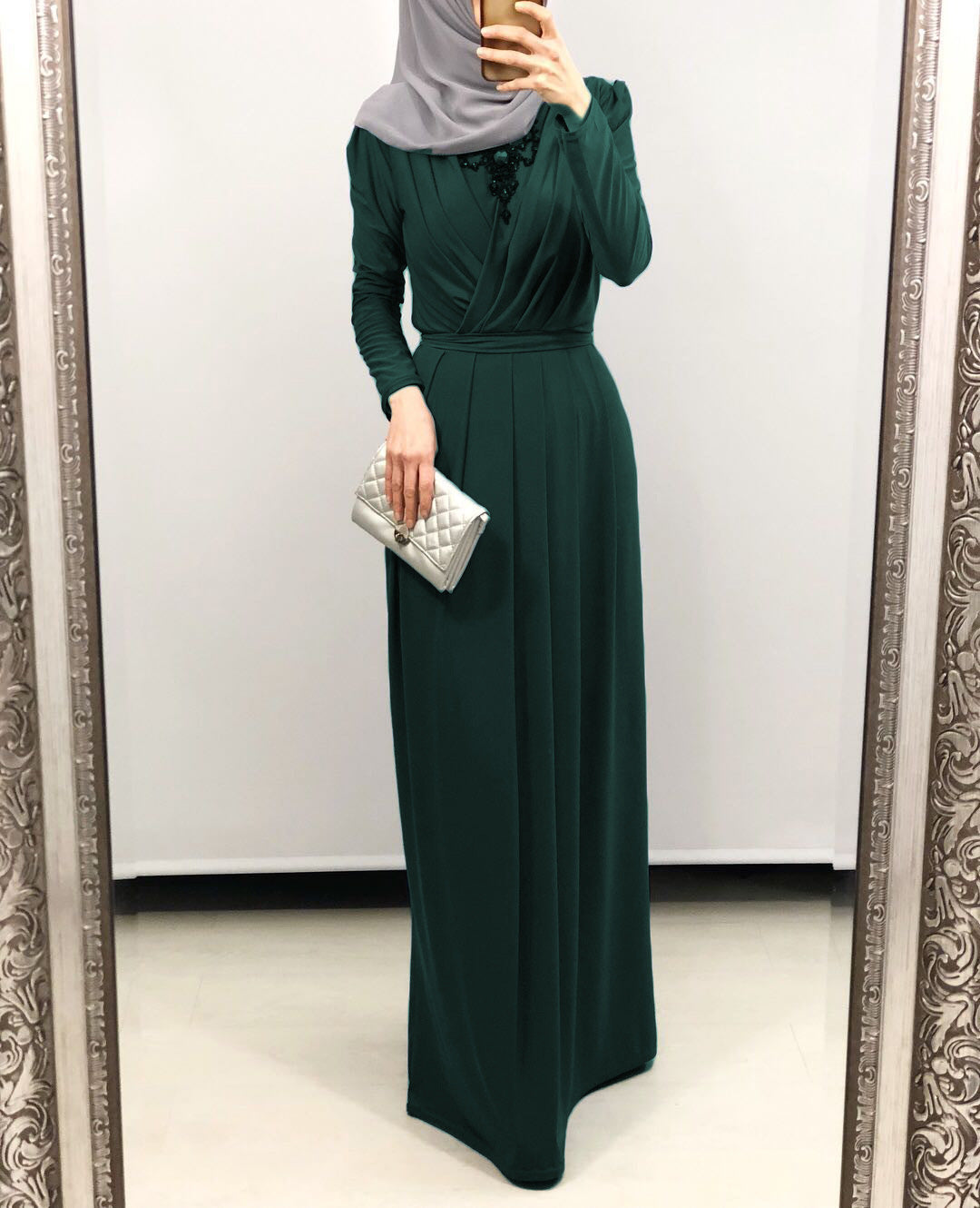 Solid Color Long Dress Modest