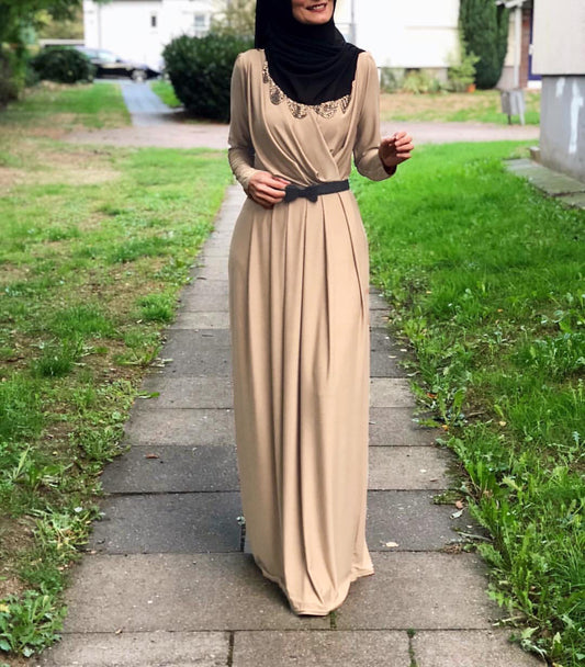 Solid Color Long Dress Modest