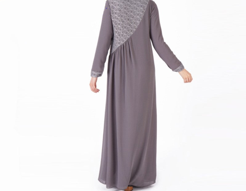 Arab Dubai Long Sleeve Chiffon Dress