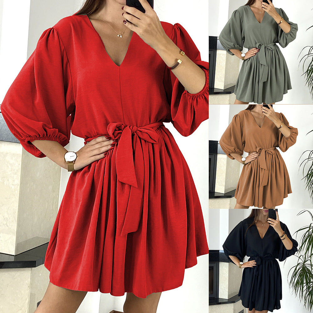 Womens V Neck Casual Dresses Summer