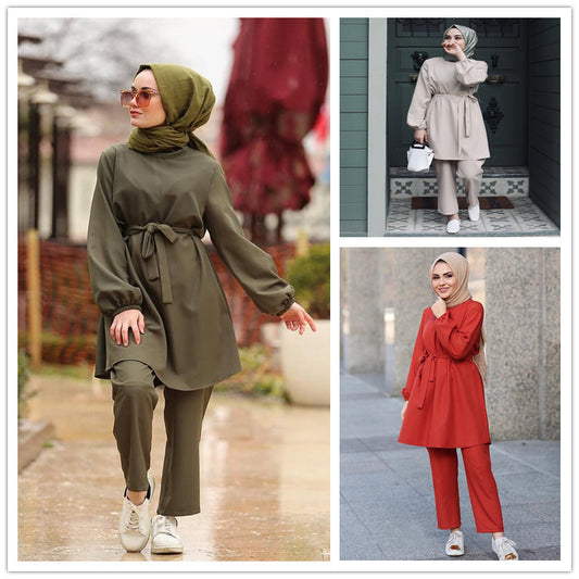 Muslim plus size two-piece suit