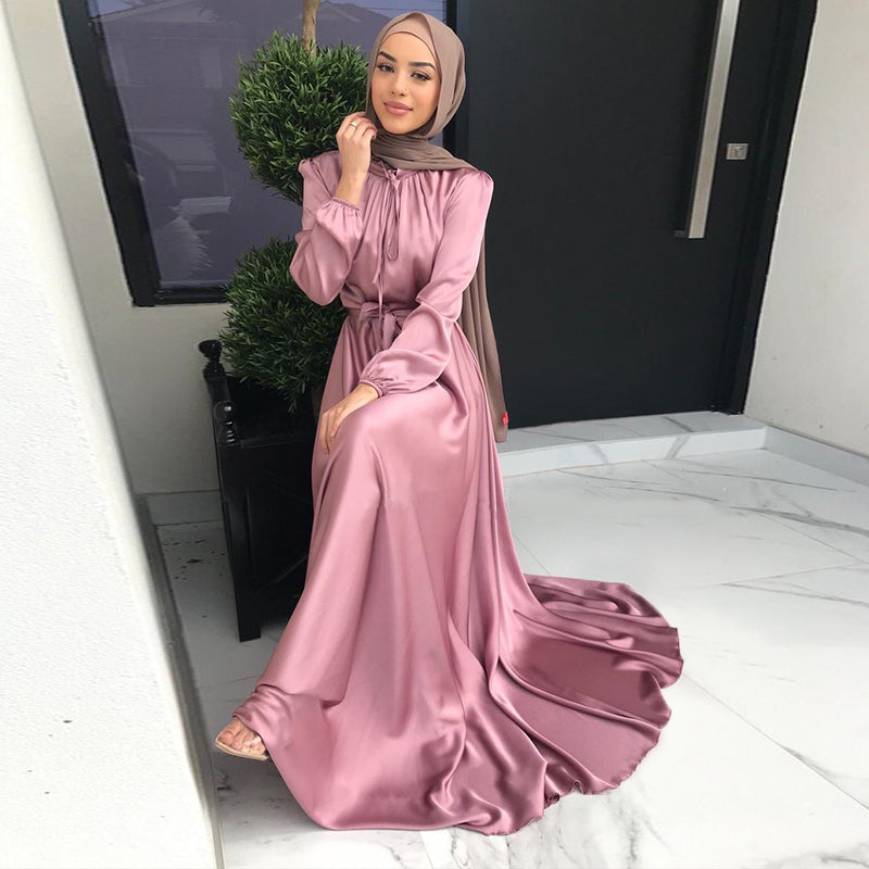 Arab Women's Solid Color Dress