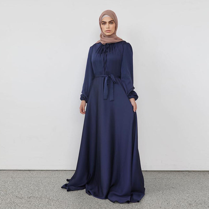 Arab Women's Solid Color Dress